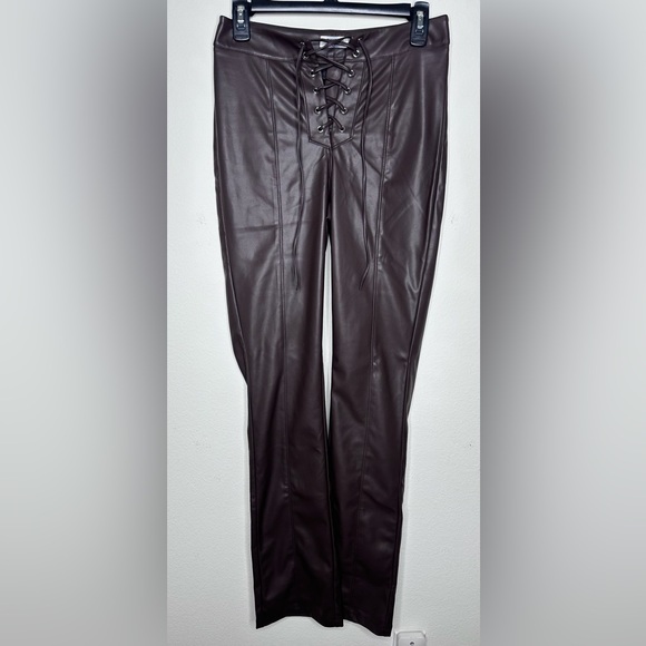 Rumored Straight Shooter  Lace-Up Pants in Black Coffee Size Small Pre-owned - Picture 6 of 12